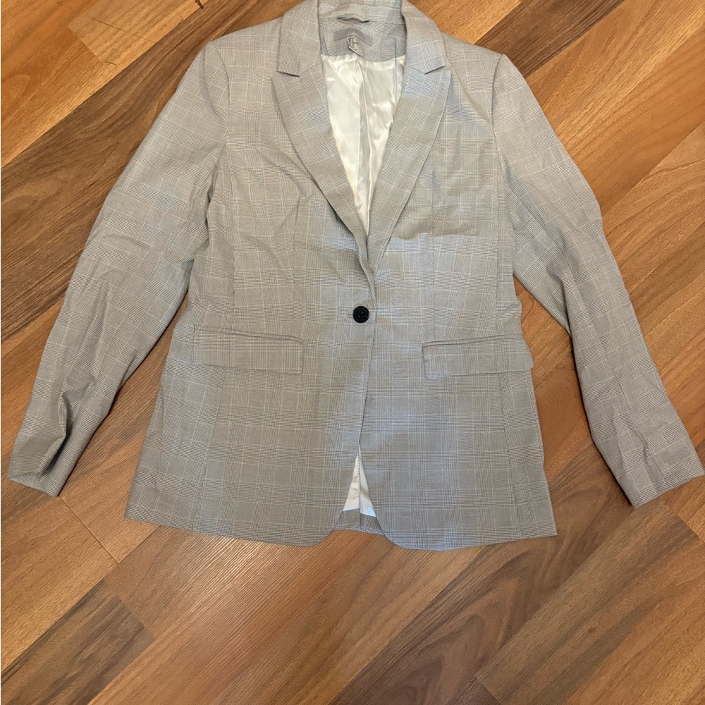 H&M Gray Plaid Blazer